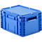 Caja norma europea serie MF 4220, de PP, capacidad 19,7 l, asidero, azul