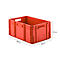 Caja norma europea serie MF 6270, de PP, capacidad 52 l, asidero, rojo
