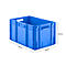 Caja norma europea serie MF 6320, de PP, capacidad 62,3 l, asidero, azul