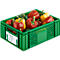 Caja para fruta y verdura norma europea, de calidad alimentaria, capacidad 11,9 l, versión calada, verde