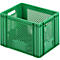 Caja para fruta y verdura norma europea, de calidad alimentaria, capacidad 20,2 l, versión calada, verde
