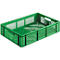 Caja para fruta y verdura norma europea, de calidad alimentaria, capacidad 24,87 l, versión calada, verde