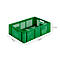Caja para fruta y verdura norma europea, de calidad alimentaria, capacidad 33,9 l, versión calada, verde
