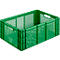 Caja para fruta y verdura norma europea, de calidad alimentaria, capacidad 47,9 l, versión calada, verde