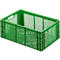 Caja para fruta y verdura norma europea, de calidad alimentaria, capacidad 47,9 l, versión calada, verde