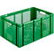 Caja para fruta y verdura norma europea, de calidad alimentaria, capacidad 55,7 l, versión calada, verde