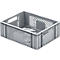 Caja para frutas y verduras Euro Box, apta para alimentos, capacidad 11,9 L, versión calada, gris