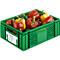 Caja para frutas y verduras Euro Box, apta para alimentos, capacidad 11,9 litros, versión calada, verde