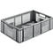 Caja para frutas y verduras Euro Box, apta para alimentos, capacidad 33,9 L, versión calada, gris