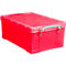 Caja, plástico, rojo transparente, 9 l