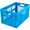 Caja plegable con dimensiones norma europea 532-40, sin tapa, 40 l, azul