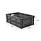 Caja plegable dimensiones norma europea 6422 NG, sin tapa, para almacenamiento y transporte de retorno, 41,4 l, gris