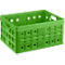 Caja plegable Sunware Square, capacidad 32 l, con asidero, natural-verde