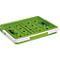 Caja plegable Sunware Square, L 435 x A 310 x H 213 mm, 24 litros, con asa, verde/blanco