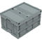 Caja plegable tamaño EURO 8645 DS, con tapa, volumen 171,2 l, con cierre de la sección final, gris