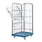 Caja rodante, 4 lados, 724 x 815 x 1640 mm, azul claro