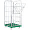 Caja rodante, 4 lados, 724 x 815 x 1640 mm, verde