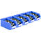 Cajas de abertura frontal serie LF421 SSI Schäfer, apilable, 7,8 l, 5 unidades, con empuñadura empotrada, azul