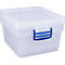 Cajas de almacenaje Really Useful Boxes, transparente, con tapa, 17,5 l, 3 unidades
