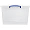 Cajas de almacenaje Really Useful Boxes, transparente, con tapa, 62 l, 5 unidades