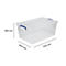 Cajas de almacenaje Really Useful Boxes, transparente, con tapa, 62 l, 5 unidades