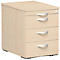 Cajonera móvil ALICANTE, 3 cajones y 1 cajón para utensilios, An 430 x Pr 600 x Al 566 mm, decoración arce