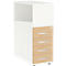 Cajonera Schäfer Shop Select LOGIN, con estante superior, 4 cajones, ancho 409 x fondo 800 x alto 1120 mm, madera, con cerradura, blanco/arce.