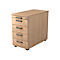 Cajonera TOPAS LINE, 4 cajones, 1 cajón para utensilios, con cerradura, anchura 428 x profundidad 800 x altura 720-760 mm, decoración en roble/decoración en roble