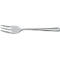 A silver fork with three tines and a long, rounded handle.
