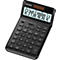 Calculadora de mesa Casio JW-200 SC, gran pantalla LC de 12 dígitos, alimentado con batería/solar, negro