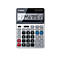 Calculatrice de bureau Canon TS-1200TSC, écran LCD 12 chiffres et pliable, avec conversion de devises, alimentation solaire et par piles, plastique et métal, argenté