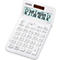 Calculatrice de bureau JW-200 SC Casio, écran LC BIG 12 caractères, énergie solaire/piles, blanc