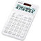 Calculatrice de bureau JW-200 SC Casio, écran LC BIG 12 caractères, énergie solaire/piles, blanc