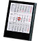 Calendrier de bureau à poser Standard 2026/2027, 24 pages, curseur de date rouge, L 120 x H 160 mm, plastique, noir