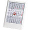 Calendrier de bureau Standard 2026/2027, 24 pages, curseur de date rouge, L 120 x H 160 mm, plastique, blanc