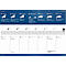 Calendrier de bureau transversal Korsch Lune 2026, 1 semaine/double page, vacances scolaires/jours fériés pour D/A/CH, aperçu 2027, conseils sur les signes du zodiaque, L 298 x H 105 mm