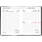 Calendrier pour artisans Korsch 2026, A6, 336 pages, quadrillé, calendrier pour D/GB/F/I, dimanche/jours fériés rouges, L 105 x H 148 mm, PVC noir
