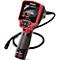 Caméra d'inspection RIDGID rouge et noire, modèle micro CA-350x. Avec écran, boutons et sonde flexible. Affiche les détails intérieurs.