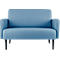 Canapé deux places meet® by Paperflow LISBOA, revêtement en similicuir bleu résistant aux désinfectants, piétement noir, L 1240 x P 815 x H 830 mm