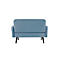 Canapé deux places meet® by Paperflow LISBOA, revêtement en similicuir bleu résistant aux désinfectants, piétement noir, L 1240 x P 815 x H 830 mm