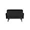 Canapé deux places meet® by Paperflow LISBOA, revêtement en similicuir noir résistant aux désinfectants, piétement noir, L 1240 x P 815 x H 830 mm