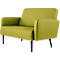 Canapé deux places meet® by Paperflow LISBOA, revêtement en similicuir vert résistant aux désinfectants, piétement noir, L 1240 x P 815 x H 830 mm