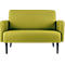 Canapé deux places meet® by Paperflow LISBOA, revêtement en similicuir vert résistant aux désinfectants, piétement noir, L 1240 x P 815 x H 830 mm