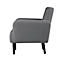 Canapé deux places meet® by Paperflow LISBOA, revêtement tissu gris, piétement noir, L 1240 x P 815 x H 830 mm