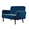 Canapé deux places meet® by Paperflow LISBOA, revêtement velours bleu, piétement noir, L 1240 x P 815 x H 830 mm