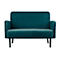 Canapé deux places meet® by Paperflow LISBOA, revêtement velours vert, piétement noir, L 1240 x P 815 x H 830 mm