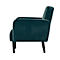 Canapé deux places meet® by Paperflow LISBOA, revêtement velours vert, piétement noir, L 1240 x P 815 x H 830 mm