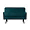 Canapé deux places meet® by Paperflow LISBOA, revêtement velours vert, piétement noir, L 1240 x P 815 x H 830 mm