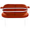 Canapé deux places Meet by Paperflow Saturne, avec accoudoirs, L 1180 x P 730 x H 880 mm, tube acier, velours, blanc/rouille