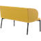 Canapé Leyform LIV, 2 places, rectangulaire, L 1270 x P 620 x H 740 mm, avec accoudoirs &amp; patins, revêtement tissu, jaune